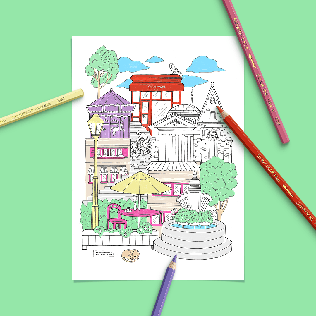 夏の塗り絵を思うままのカラーで楽しもう！